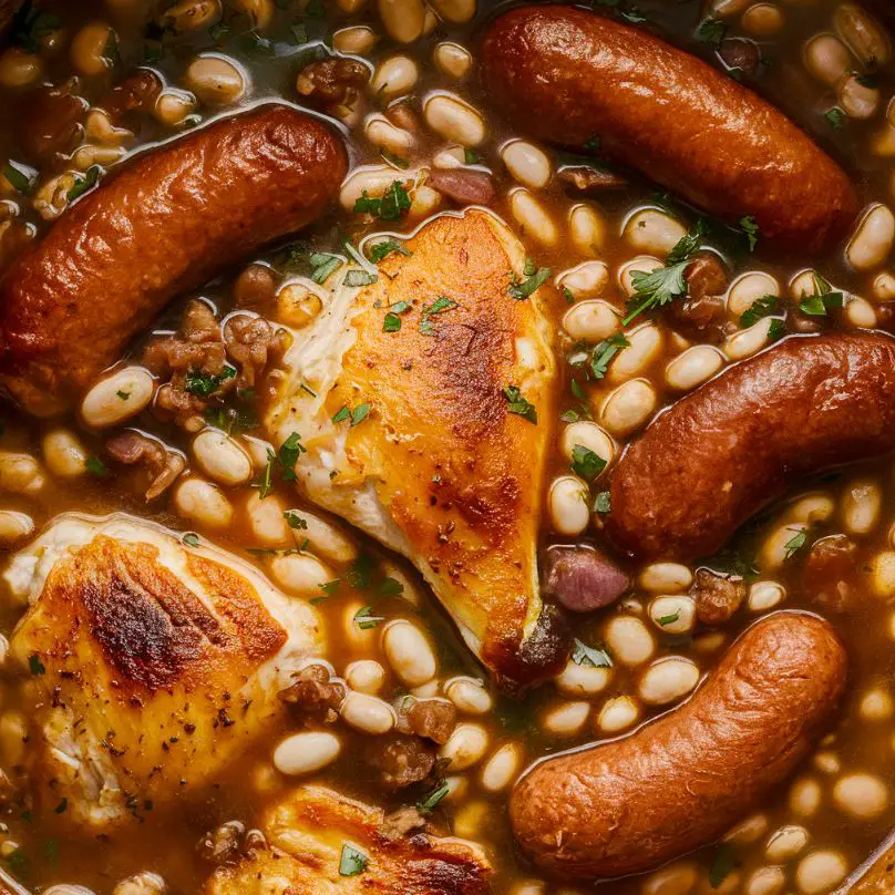 Discover the Lazy Chicken and Sausage Cassoulet, a simplified version of the traditional French classic that's rich in flavor and easy to make. This hearty casserole combines succulent chicken, savory sausage, and tender white beans with aromatic herbs and spices, providing a comforting and satisfying meal. Perfect for weeknight dinners or casual gatherings, this recipe retains the essence of a traditional cassoulet without the lengthy preparation. Try it today for a delicious, time-saving twist on a beloved culinary staple.